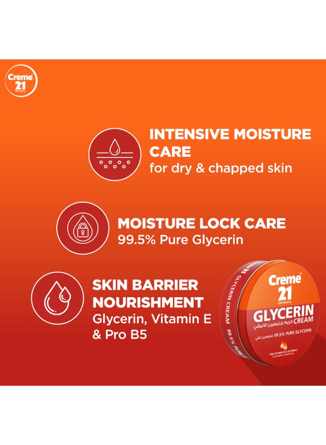 Creme 21 Glycerin Cream | 99.5% Pure Glycerin Skin Softener | Instant Relief for Severely Dry & Chapped Skin | Enriched with Vitamin E & Pro- B5 | Dermatologically Tested & Born in Germany - Image 3